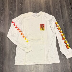 White and Red Long Sleeve BMX Shirt